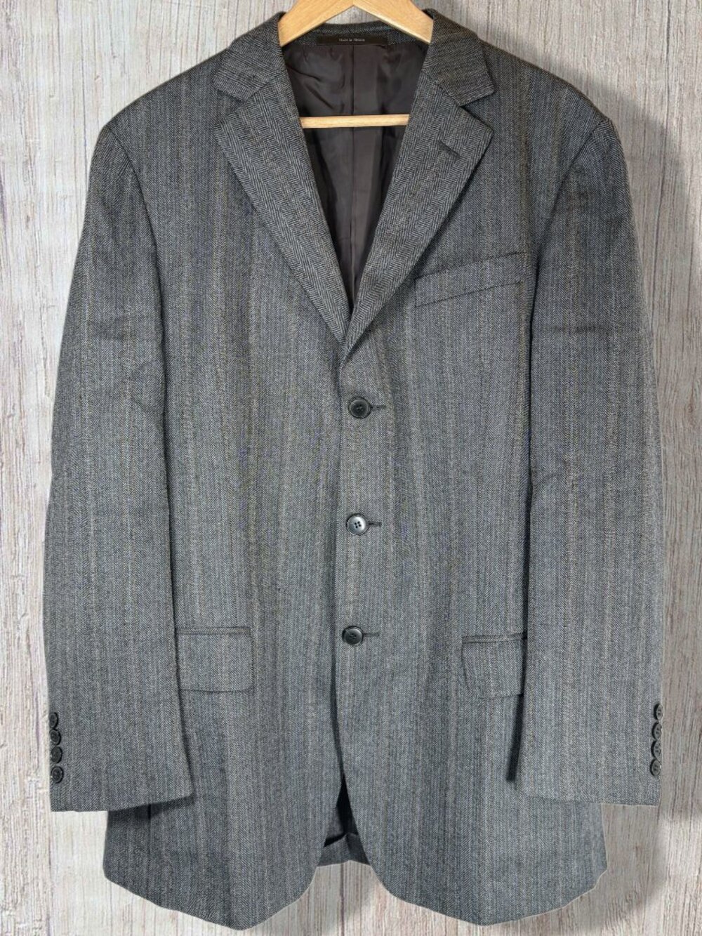 Ermenegildo Zegna Herringbone Wool Sport Coat 52L